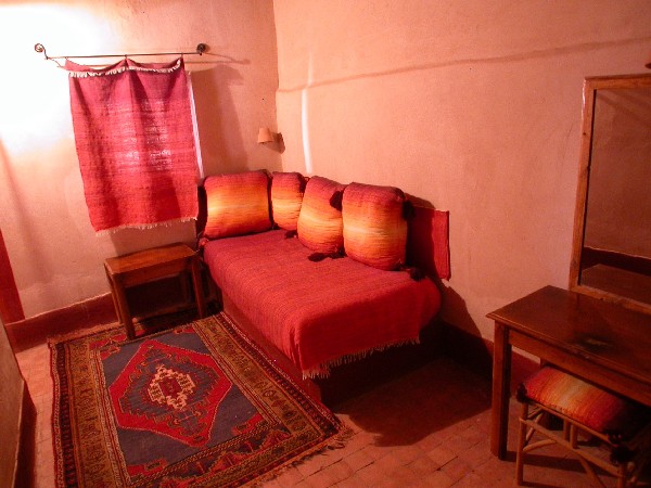 Room in guest house Ksar El Khorbat, near Tinghir in Southern Morocco.