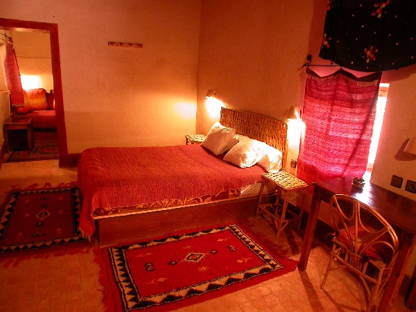 Chambre Sat du Gîte El Khorbat, sud du Maroc.