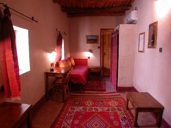 Habitación de la casa rural Ksar El Khorbat, valle del Todra.