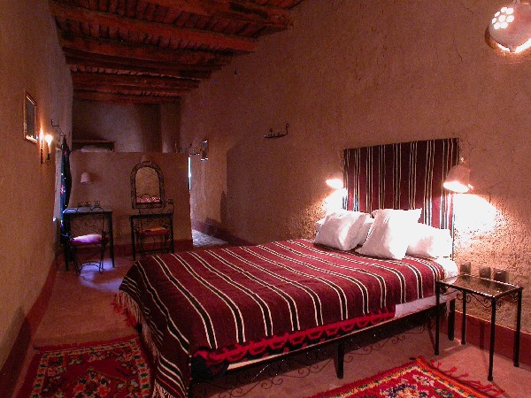 Room of guest house into Ksar El Khorbat, near Tinghir in Southern Morocco.