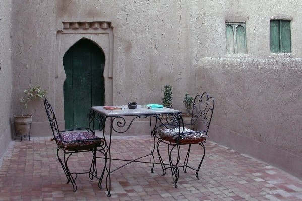 Terraza de la casa rural El Khorbat, cerca de Tinerhir.