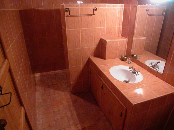 Bathroom into Ksar El Khorbat, near Tinghir in Southern Morocco.