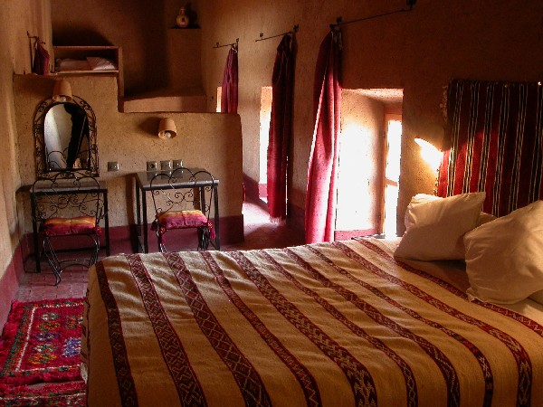 Habitación de la casa rural Ksar El Khorbat, valle del Todra.