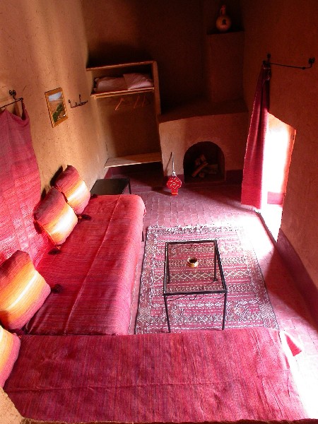 Room into Ksar El Khorbat, near Tinghir in Southern Morocco.