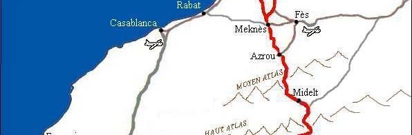 Mapa de Marruecos para llegar a El Khorbat.