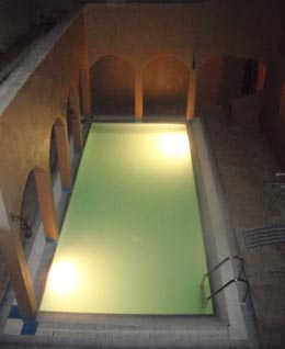 Swimming pool in guesthouse of Ksar El Khorbat, Morocco.