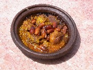 Camel tagine in the restaurant El khorbat, Morocco.