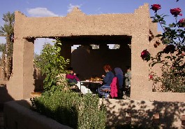 El Khorbat Restaurant terrace, near Tinerhir, south Morocco.